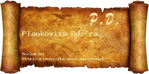 Plankovits Dóra névjegykártya