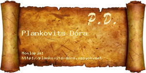 Plankovits Dóra névjegykártya